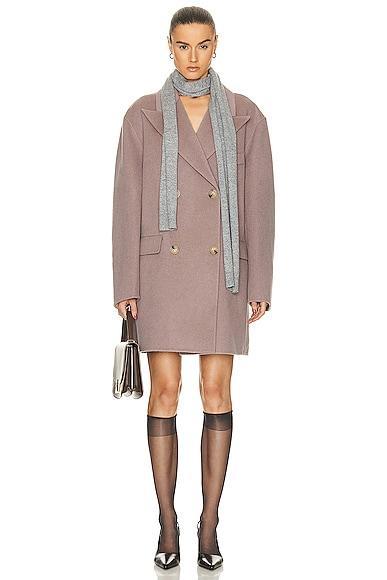 Acne Studios Belted Short Coat in Mauve Product Image