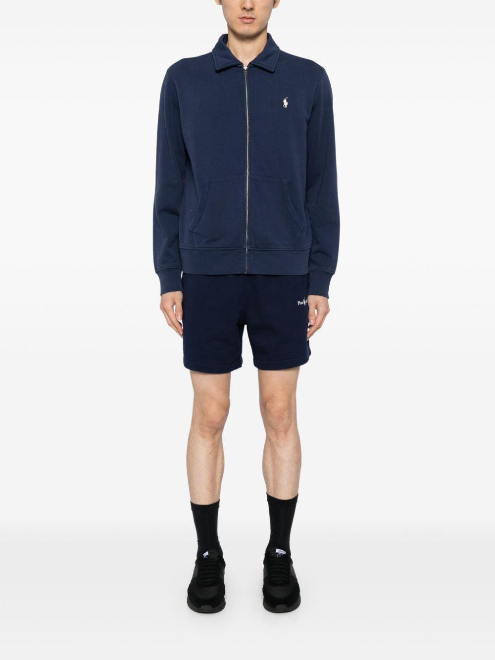 POLO RALPH LAUREN Embroidered-logo Zip-up Sweatshirt In Blue Product Image