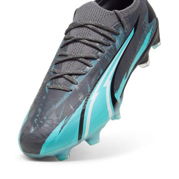 PUMA ULTRA ULTIMATE RUSH Firm Ground/Artificial Ground Men's Soccer Cleats Shoes in Strong Grey/White/Elektro Aqua Product Image