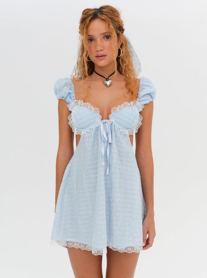 Catherine Mini Dress — Blue Product Image