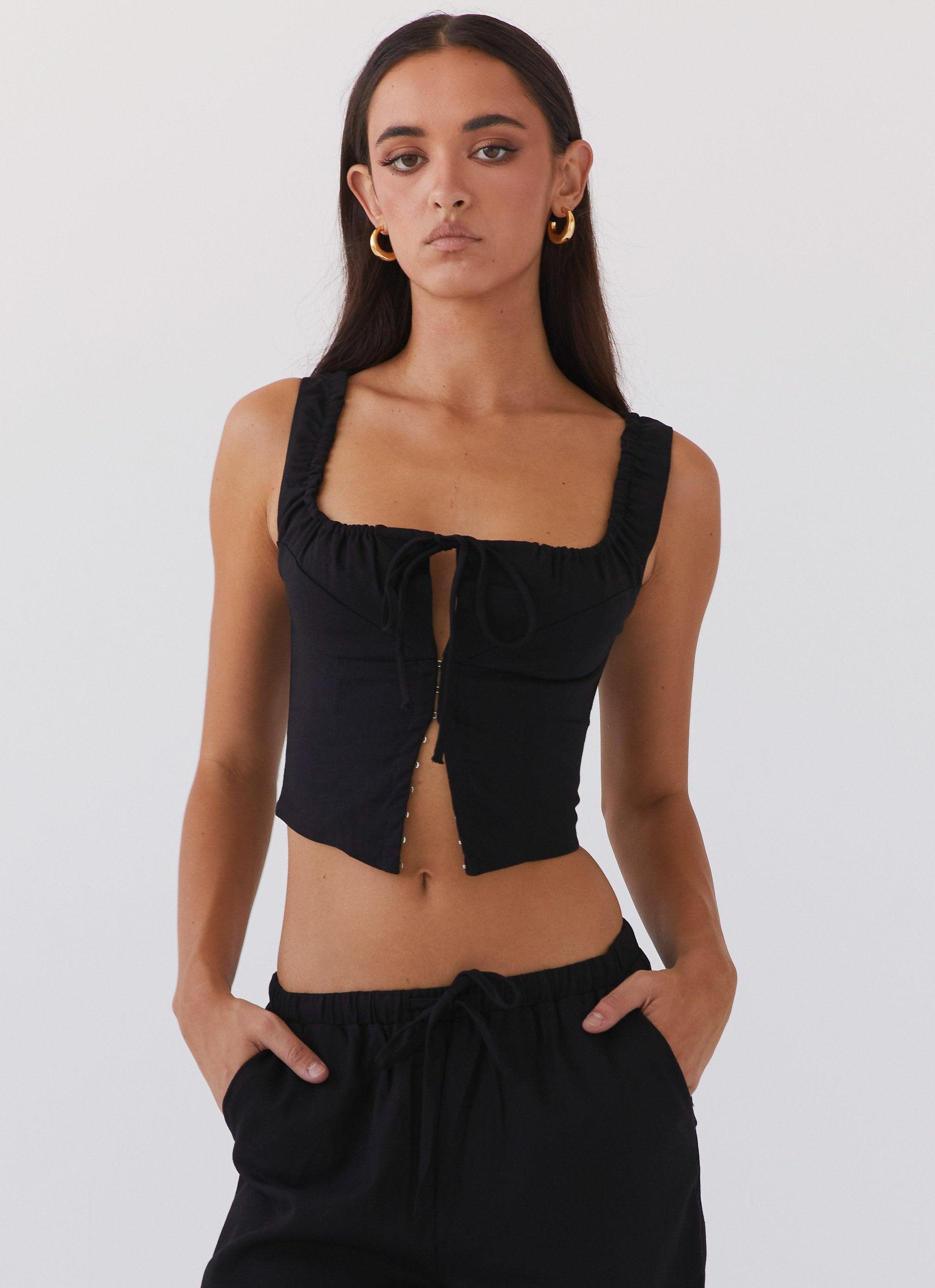 Take Me Away Corset Top - Black product image