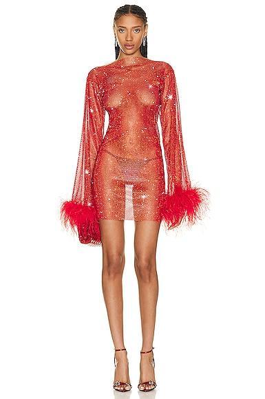 Santa Brands for FWRD Feathers Mini Dress Product Image