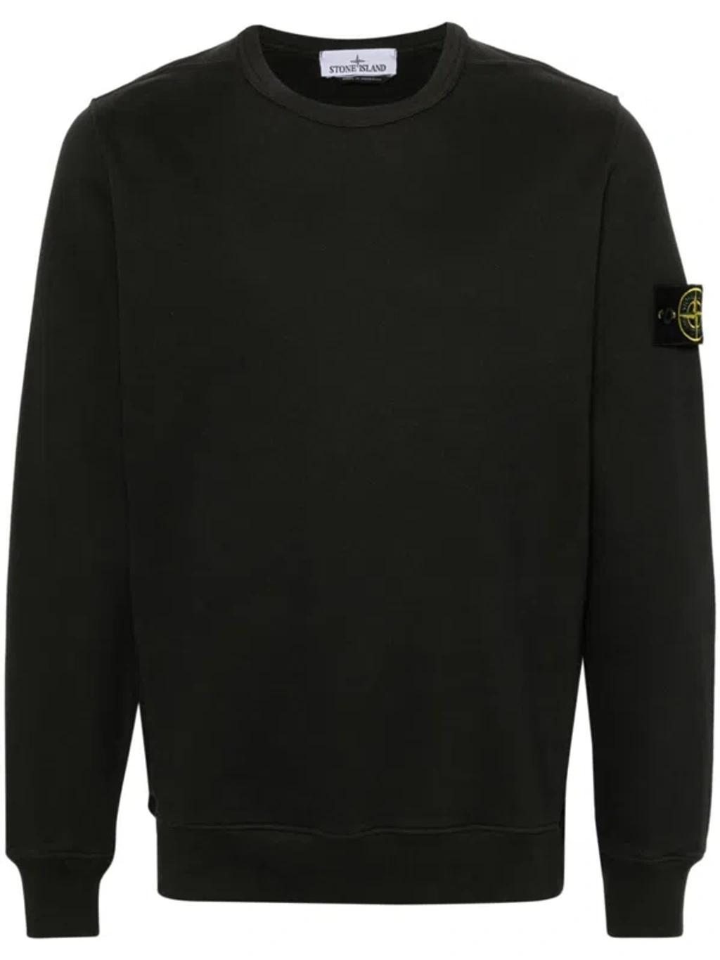 STONE ISLAND Men's Logo Cotton Sweatshirt In Grey Product Image