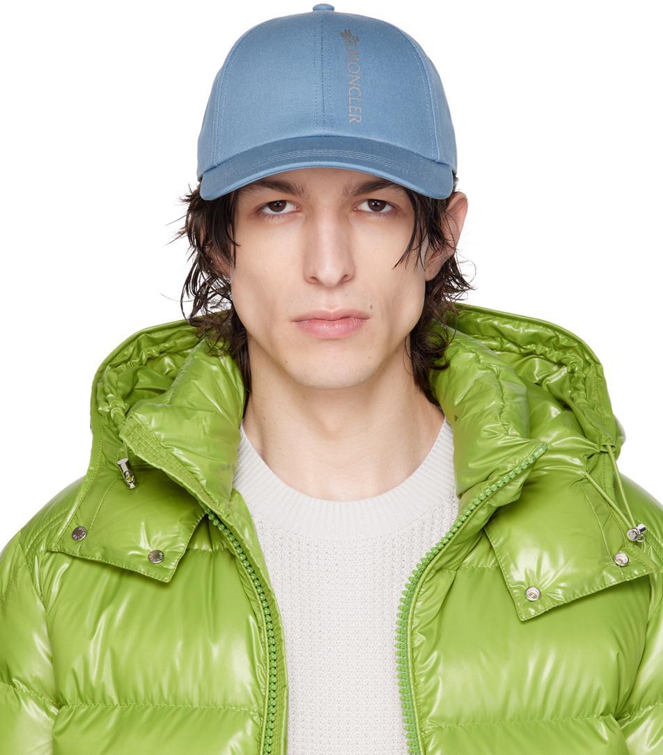 MONCLER Blue Logo Cap In 78h Blue Product Image