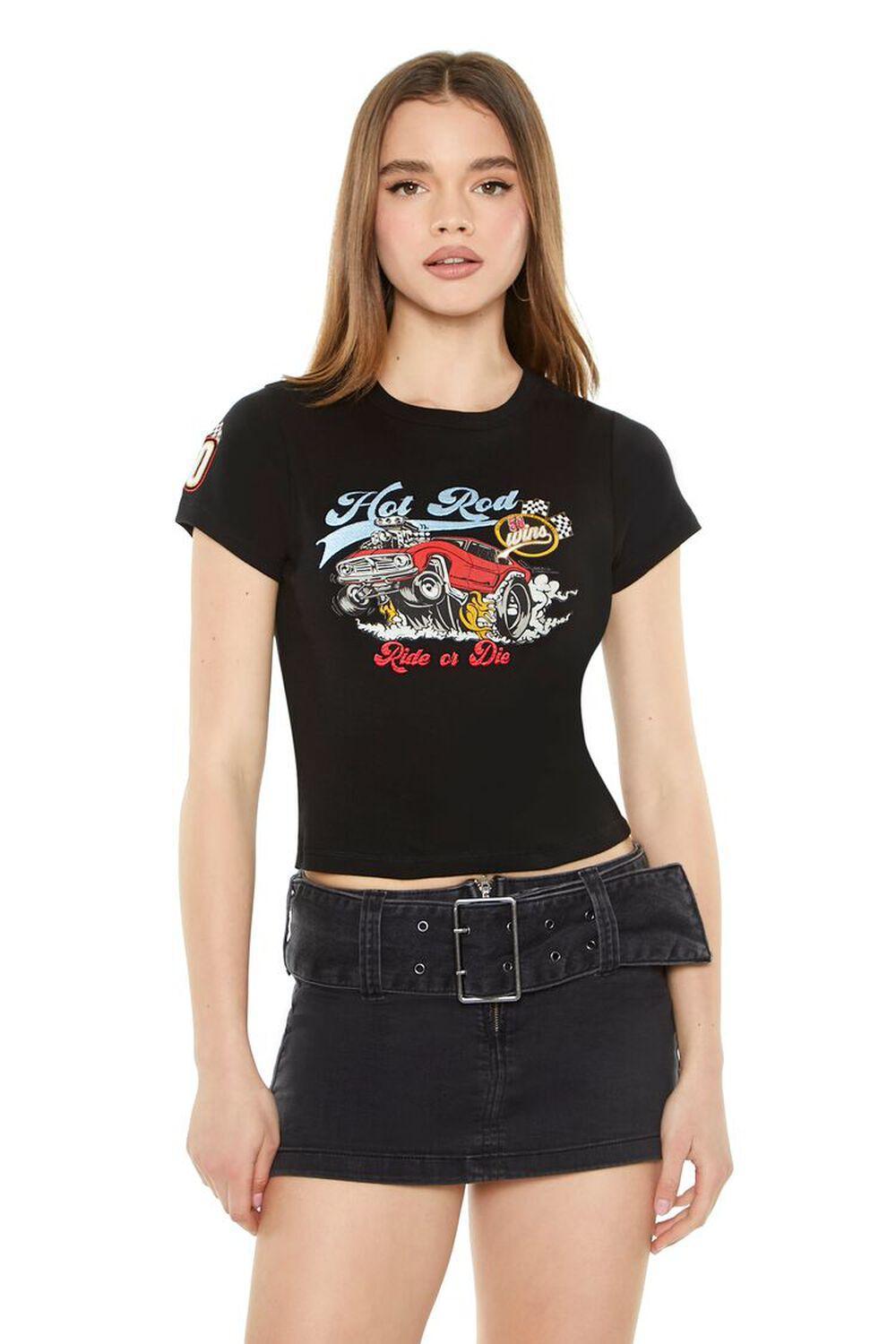 Hot Rod Graphic Cropped Tee | Forever 21 Product Image