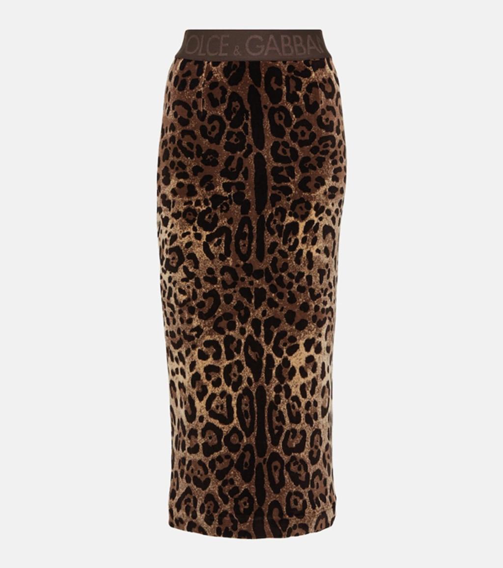 Leopard-print Midi Skirt In Natural Print Product Image