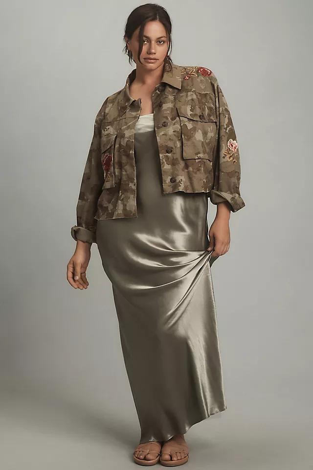 By Anthropologie Embroidered Camo Utility Jacket Product Image