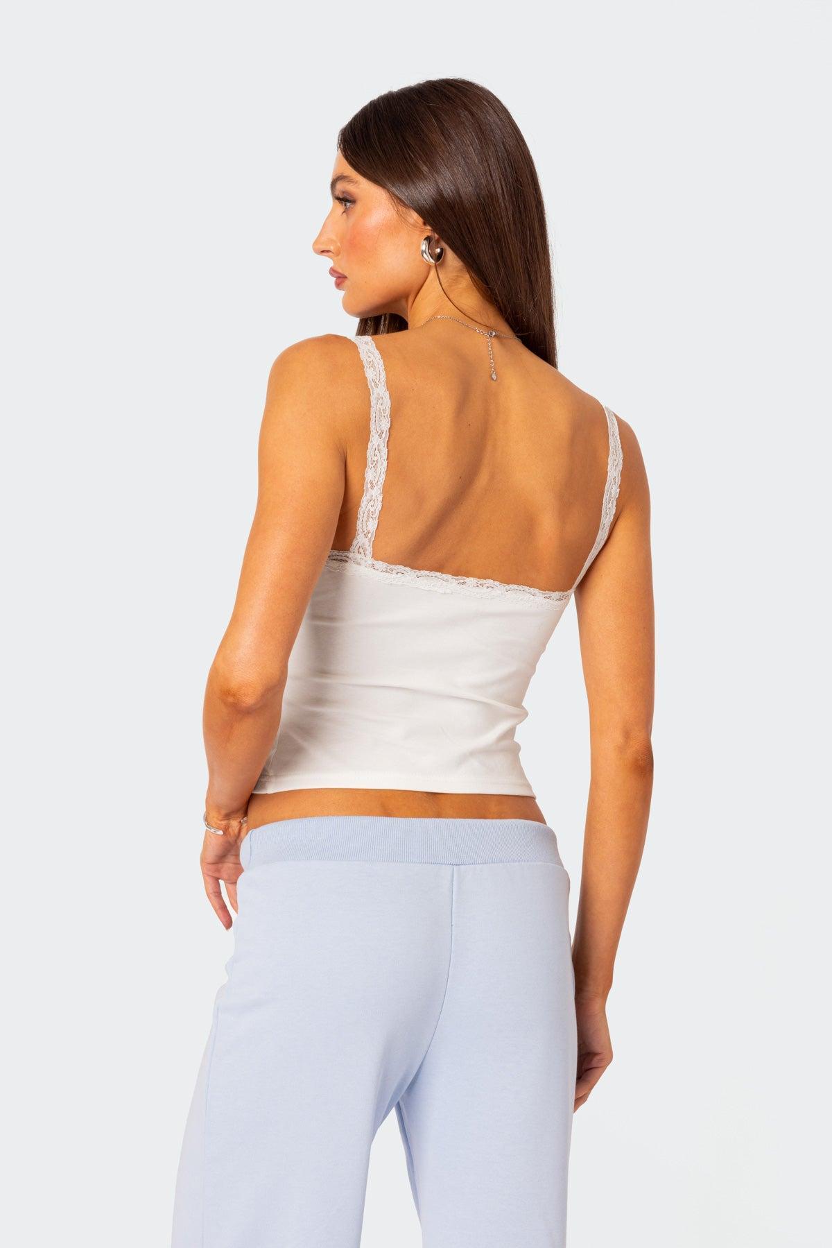 Amilia Lace Trim Tank Top Product Image