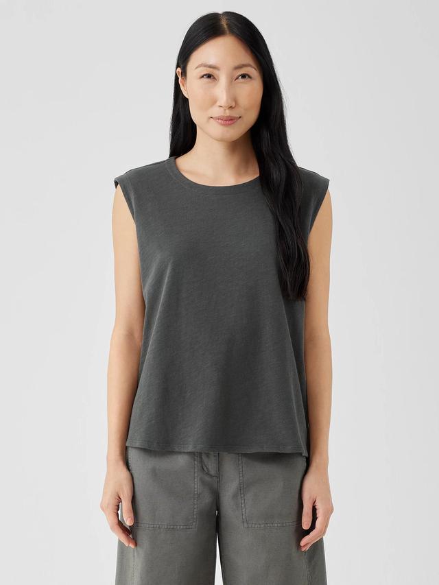 EILEEN FISHER Cozy Organic Cotton Slub Round Neck Tankfemale Product Image