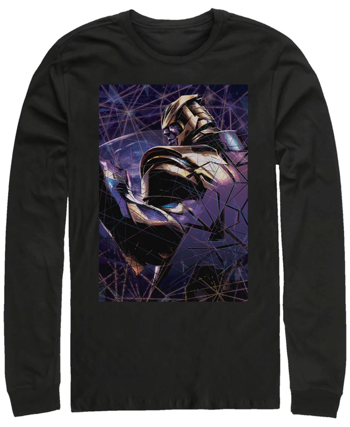 Marvel Mens Avengers Endgame Thanos Galaxy Shattered Glass, Long Sleeve T-shirt Product Image