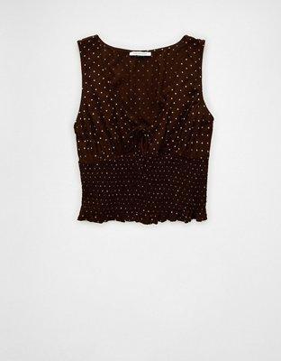 AE Smocked V-Neck Tank Top Product Image