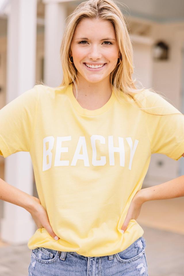 Feelin' Beachy Heather Yellow Graphic Tee Female Product Image