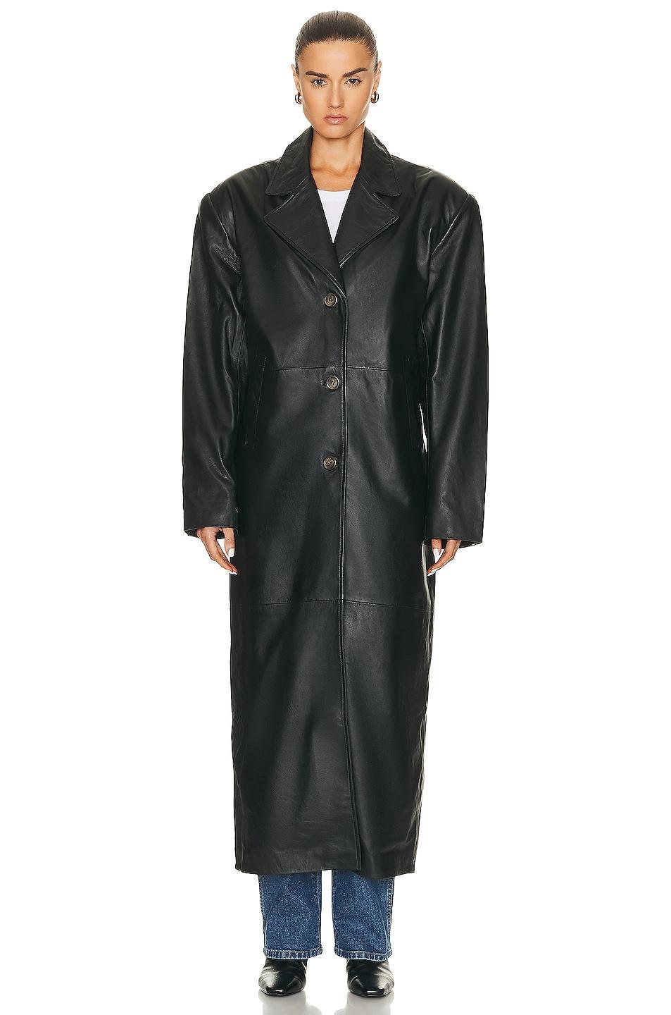 The Long Leather Coat Product Image