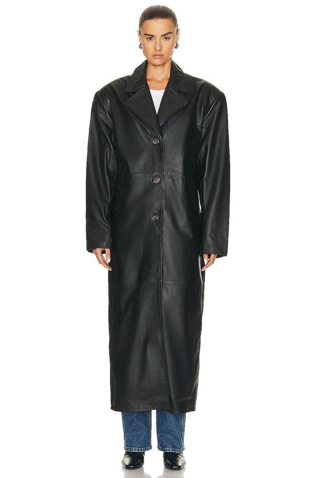 GRLFRND The Long Leather Coat Product Image