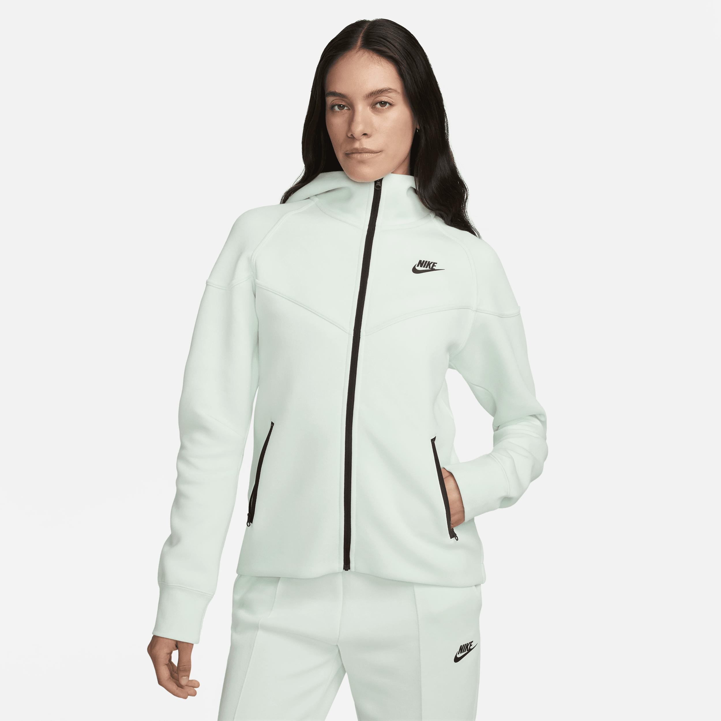 Nike Womens NSW Tech Fleece WR Full-Zip Hoodie - Barely Green/Black Product Image