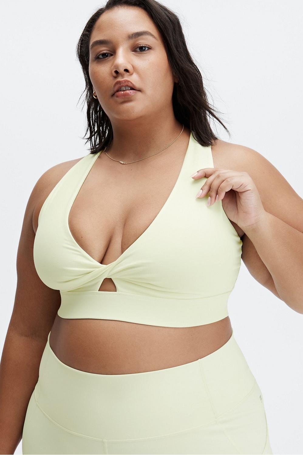 Fabletics Oasis Twist Sports Bra Womens yellow plus Size 4X product image