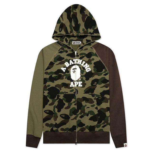 1st Camo Crazy College Full Zip Hoodie - Green Male Product Image