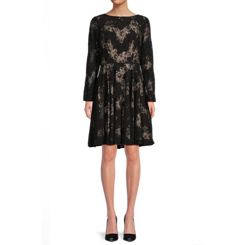 Womens Focus By Shani Fit & Flare Lace Dress Black Product Image