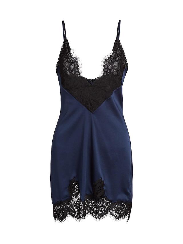 Womens Nyko Satin-Lace Slip Minidress Product Image