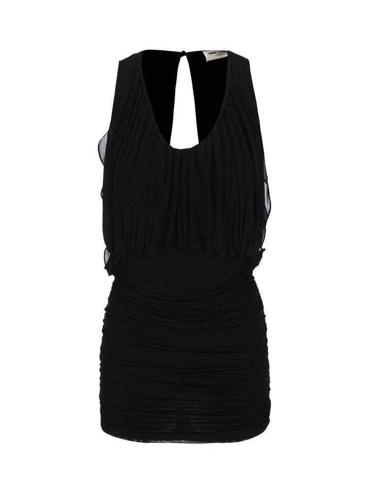 Draped Sleeveless Dress In Black Product Image