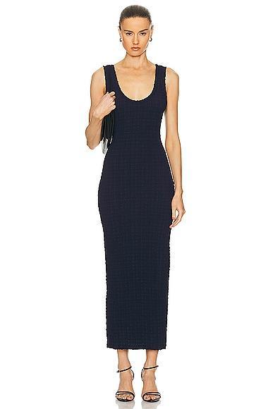 Enza Costa Puckered Tank Dress in Navy Product Image