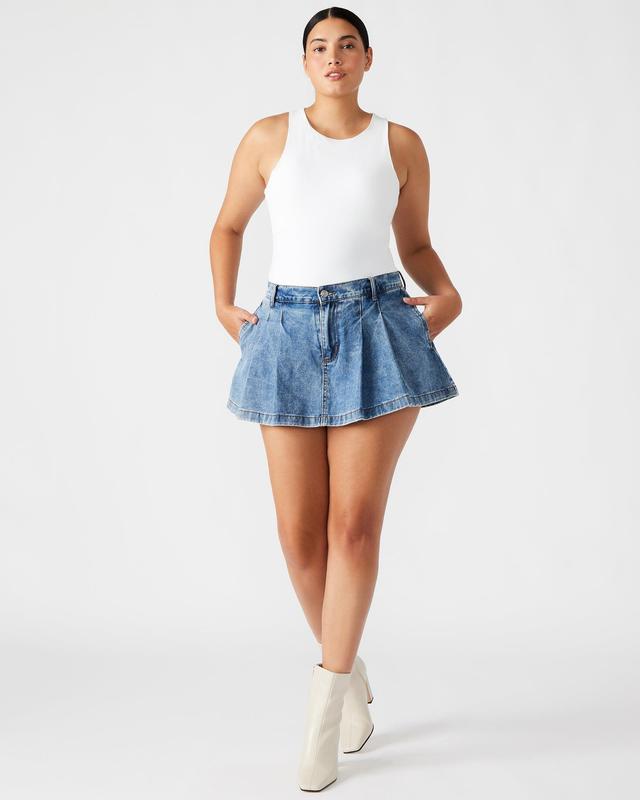 MARLOWE MEDIUM DENIM SKORT Female Product Image