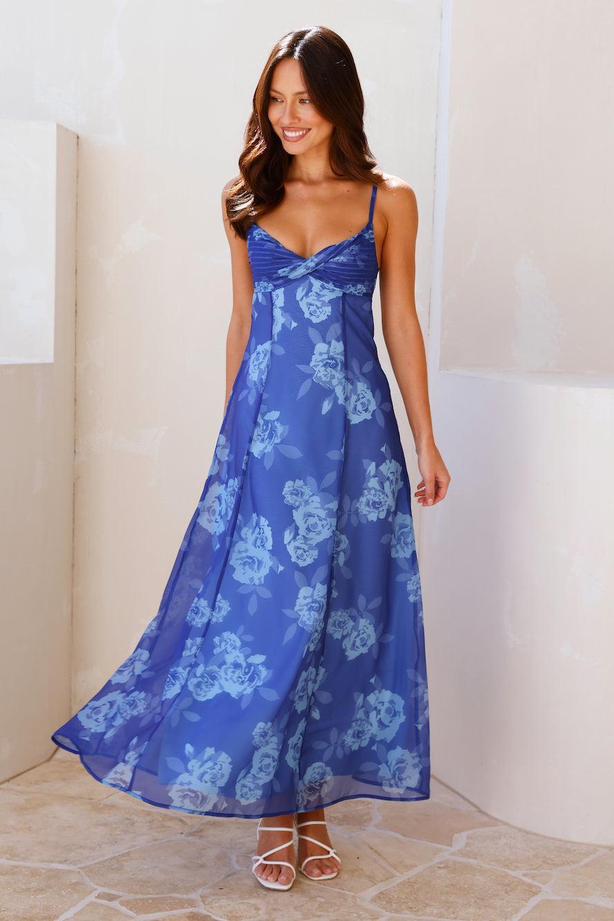 Spring Forward Maxi Dress Blue Product Image