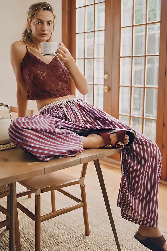 By Anthropologie Mixed Stripe Wide-Leg Pants Product Image