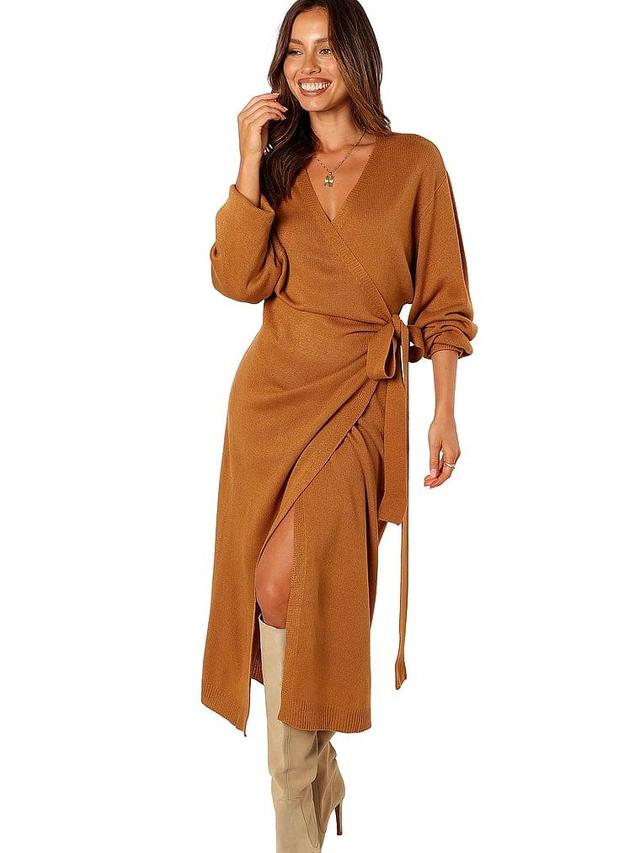 Nova Wrap Knit Midi Dress Product Image