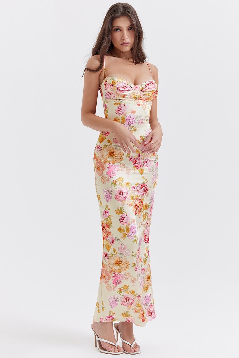 Josefina Ivory Floral Maxi Dress Product Image