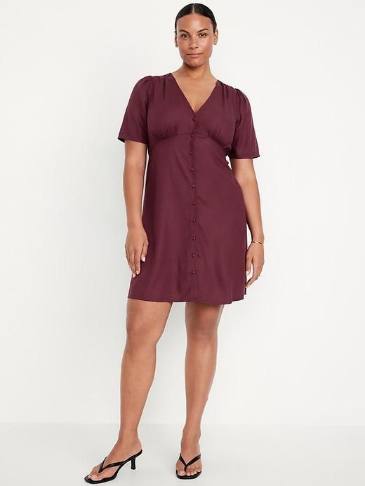 Button-Down Crepe Mini Dress Product Image