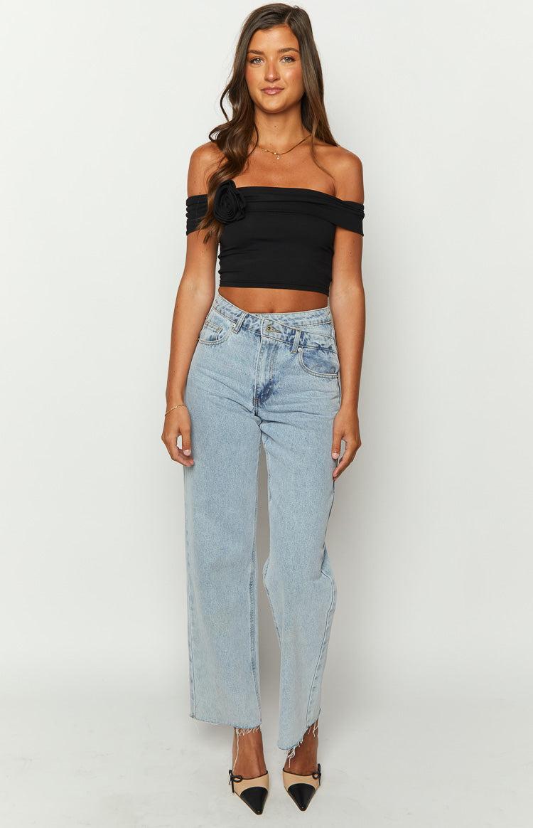 Hadley Off The Shoulder Rose Crop Top Product Image