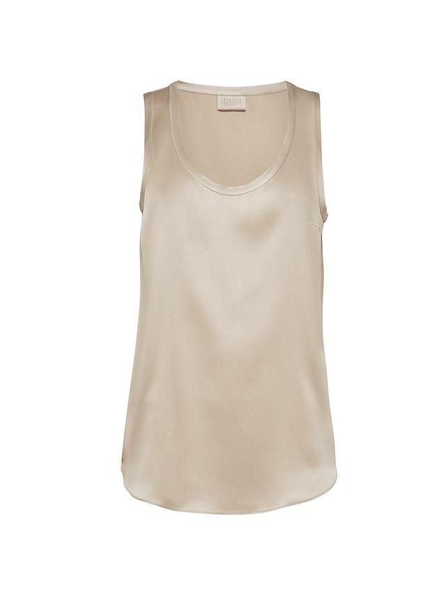 Womens Stretch Silk Satin Reversible Top Product Image