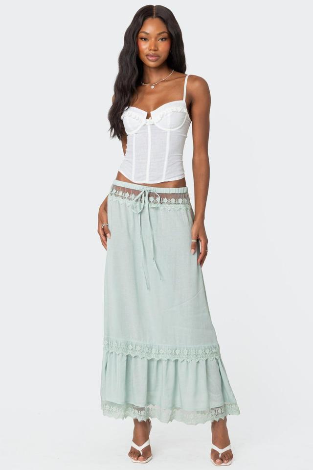 Semi Sheer Lacey Maxi Skirt Product Image