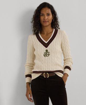 Lauren Ralph Lauren Womens Cable-Knit Cotton Cricket Sweater Product Image