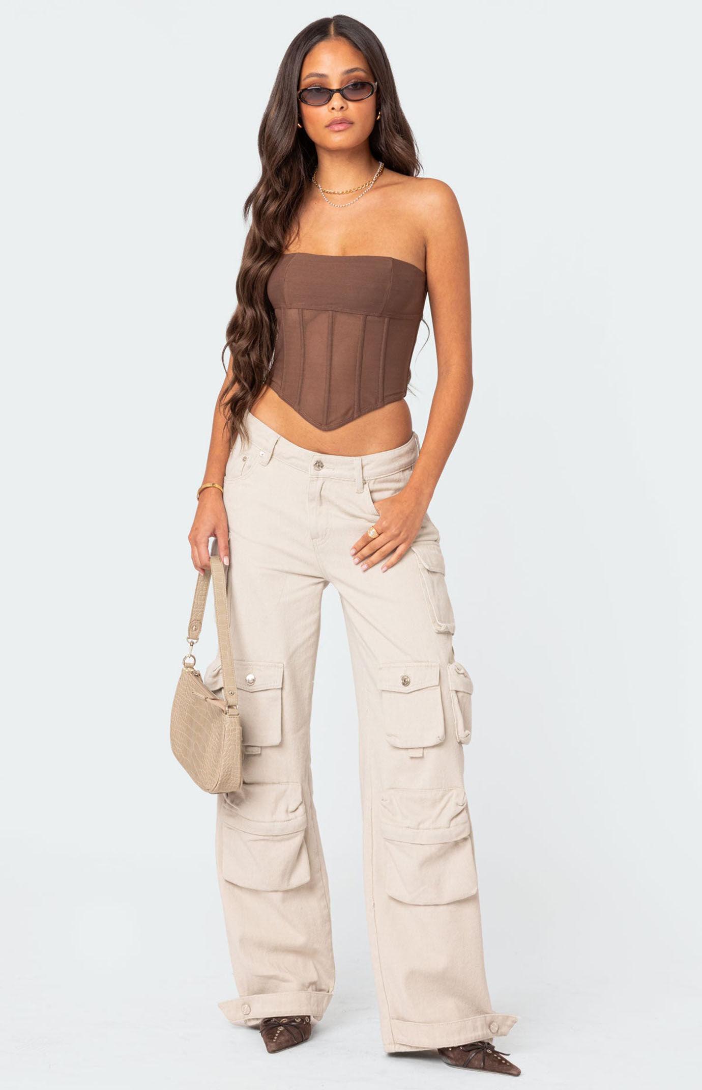 Edikted Women's Evangeline Sheer Mesh Corset Product Image