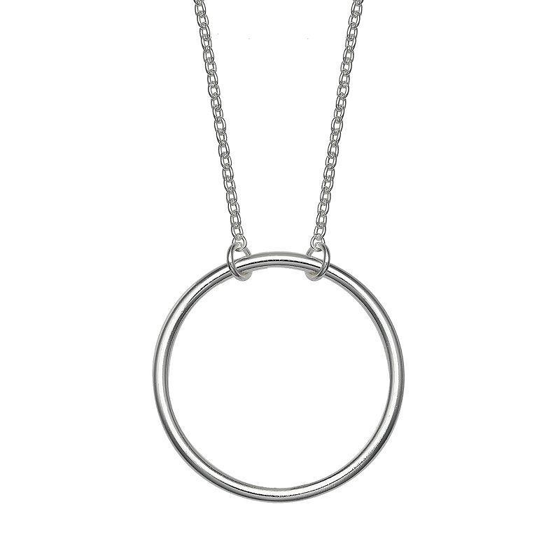 PRIMROSE Sterling Silver Circle Necklace, Womens Product Image