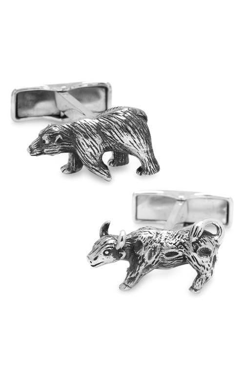 Cufflinks, Inc. Bull & Bear Sterling Silver Cuff Links Product Image