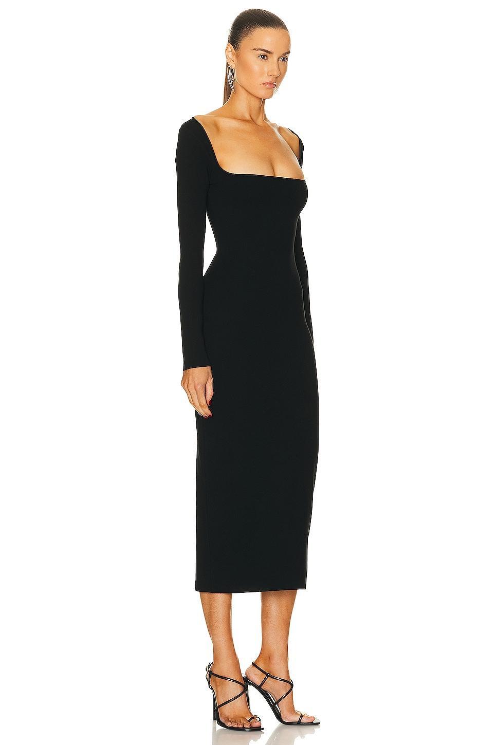 Zeynep Arcay U-neck Midi Knit Dress in Black - Black. Size 4 (also in ). Product Image