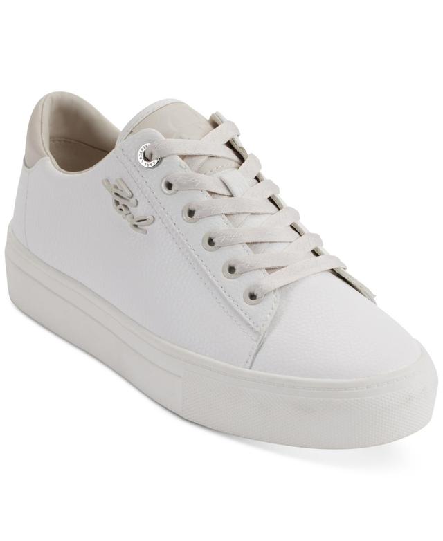 Karl Lagerfeld Paris Womens Carson Lace-Up Sneakers - Bright White/ Product Image