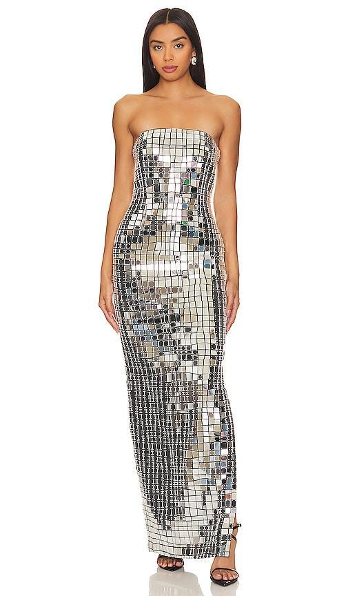 retrofete Imani Dress Metallic Silver. (also in ). Product Image