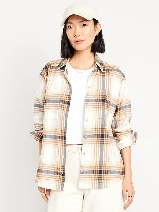 Button-Down Flannel Tunic Product Image