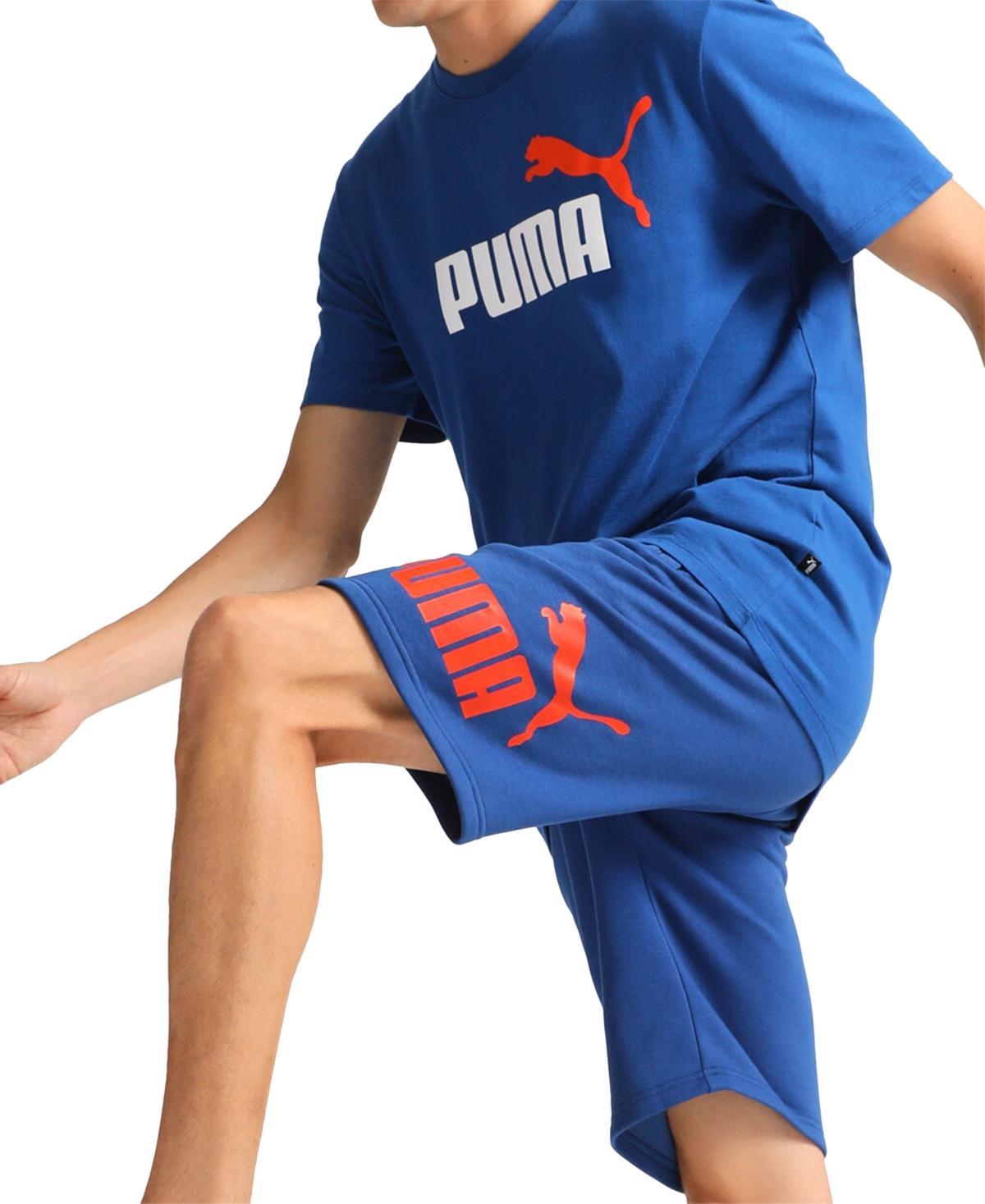 Puma Mens Regular-Fit Big Logo-Print Fleece 10 Shorts Product Image