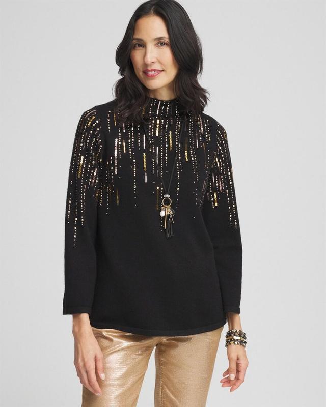 Ombré Sequin Pullover Sweater Product Image