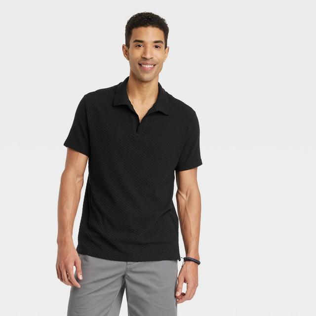 Mens Regular Fit Short Sleeve Johnny Collared Polo Shirt - Goodfellow & Co Black Product Image