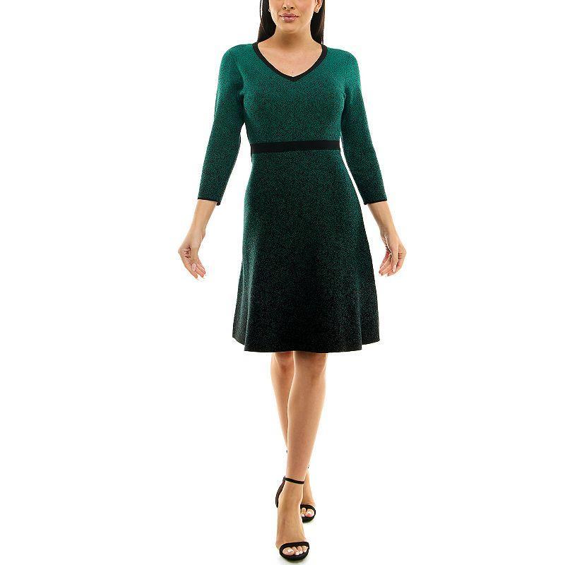 Womens Nina Leonard Ombre Sweater Dress Oxford Product Image