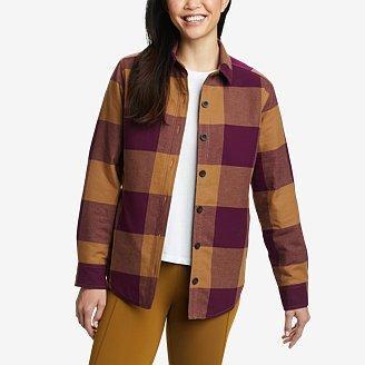 Women's Quilted Flannel Shirt Jacket Product Image