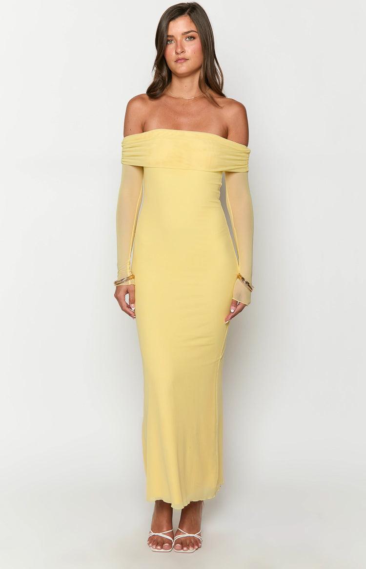 Coraline Yellow Long Sleeve Maxi Dress Product Image