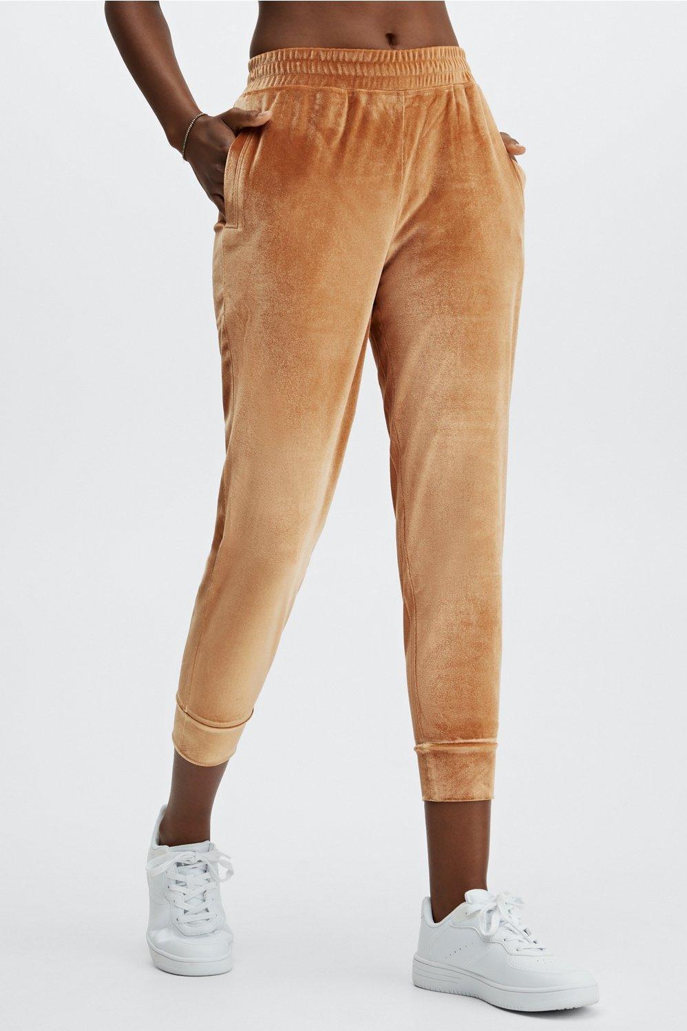 Fabletics Luxe Velour Jogger Womens orange Size XXS Product Image