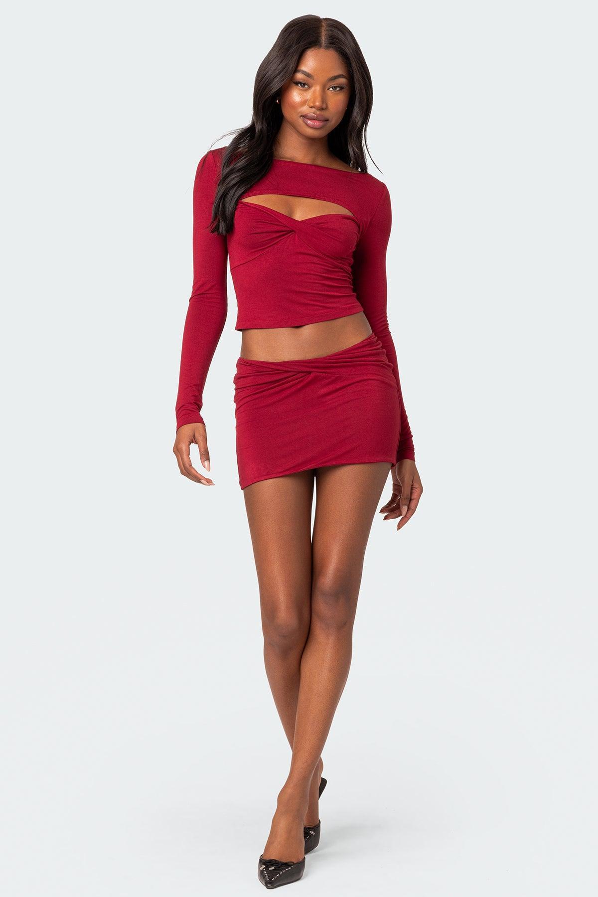 Lara Twist Front Mini Skirt Product Image